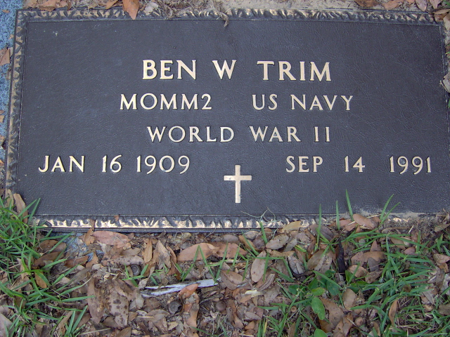 Headstone for Trim, Ben W.